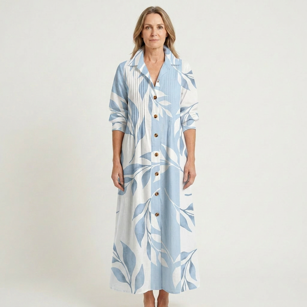 Julia - Button-Front Boho Midi Dress