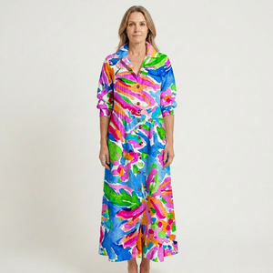 Julia - Button-Front Boho Midi Dress