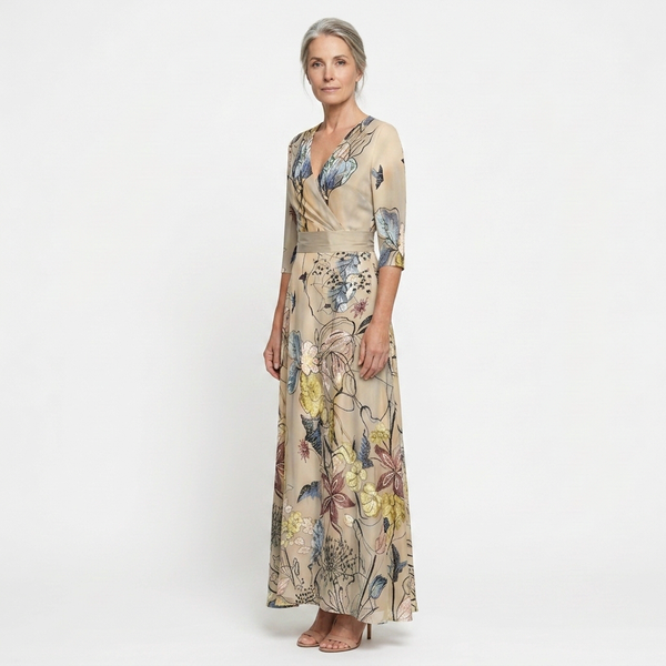 Eliana - V-Neck Wrap-Style Maxi Dress