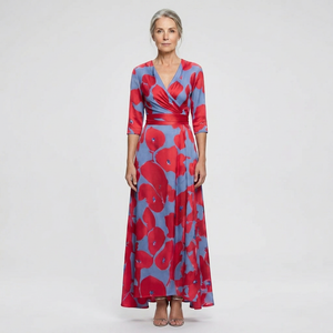 Eliana - V-Neck Wrap-Style Maxi Dress