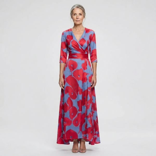 Eliana - V-Neck Wrap-Style Maxi Dress