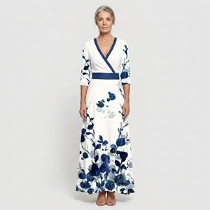 Eliana - V-Neck Wrap-Style Maxi Dress