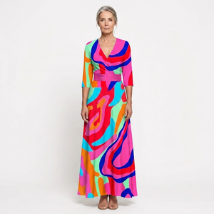 Eliana - V-Neck Wrap-Style Maxi Dress