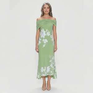 Maya - Off-Shoulder Floral Print Midi Dress