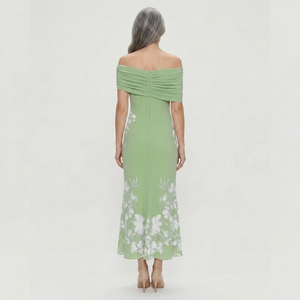 Maya - Off-Shoulder Floral Print Midi Dress