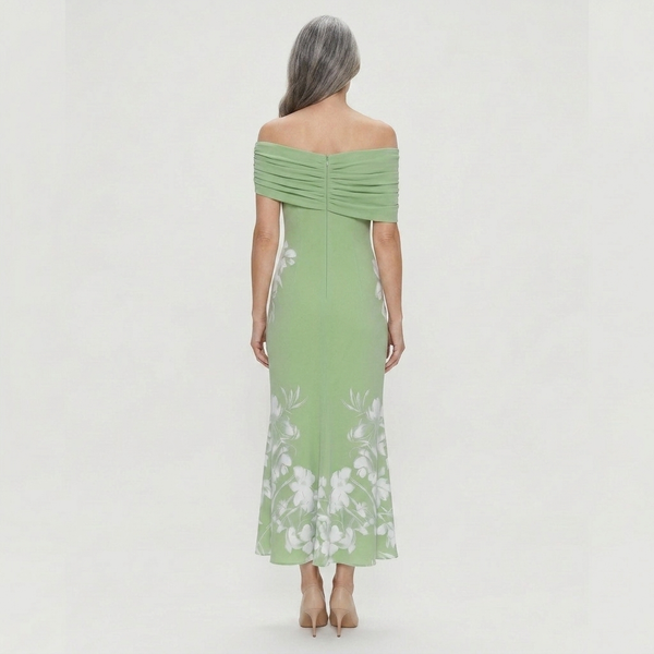 Maya - Off-Shoulder Floral Print Midi Dress