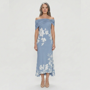 Maya - Off-Shoulder Floral Print Midi Dress