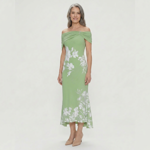Maya - Off-Shoulder Floral Print Midi Dress