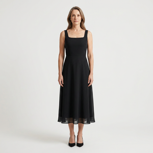 Caroline - Square Neckline Midi Dress