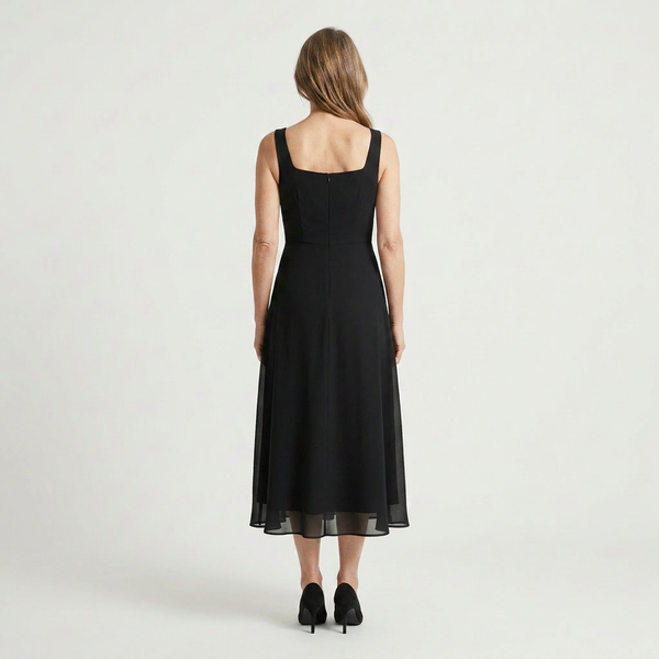 Caroline - Square Neckline Midi Dress