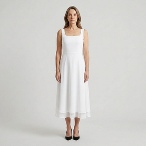 Caroline - Square Neckline Midi Dress