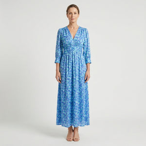 Hazel - Floral Print V-Neck Maxi Dress