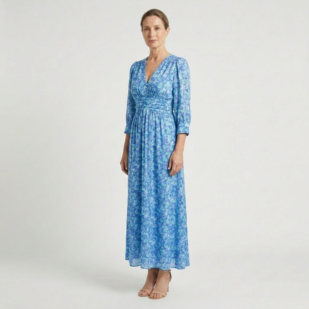 Hazel - Floral Print V-Neck Maxi Dress