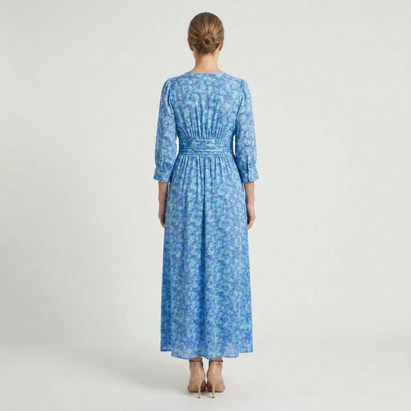 Hazel - Floral Print V-Neck Maxi Dress