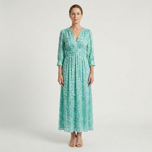 Hazel - Floral Print V-Neck Maxi Dress