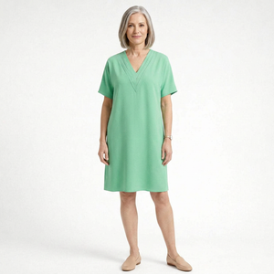 Slyvene - V-Neck Split-Sleeve Mini Dress
