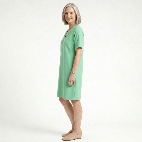 Slyvene - V-Neck Split-Sleeve Mini Dress