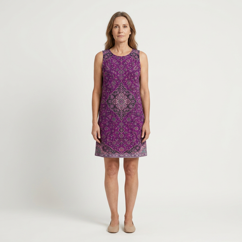 Audrey - Sleeveless Boho Print Mini Dress