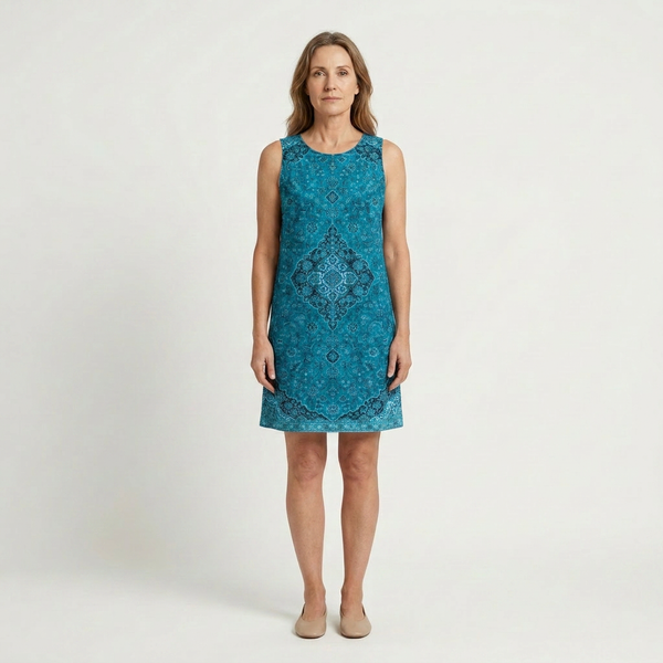 Audrey - Sleeveless Boho Print Mini Dress