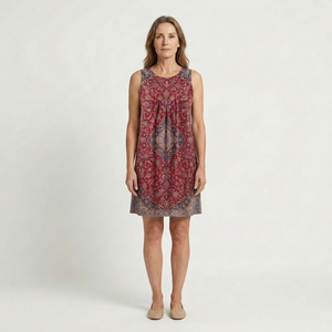 Audrey - Sleeveless Boho Print Mini Dress