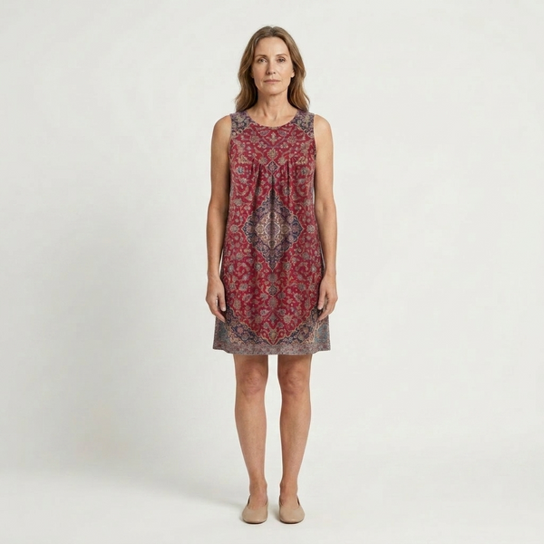 Audrey - Sleeveless Boho Print Mini Dress