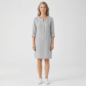 Emma - Relaxed Fit Midi Button-Front Dress