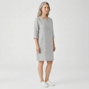 Emma - Relaxed Fit Midi Button-Front Dress