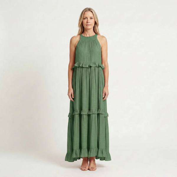 Aria - Sleeveless Tiered Ruffle Maxi Dress
