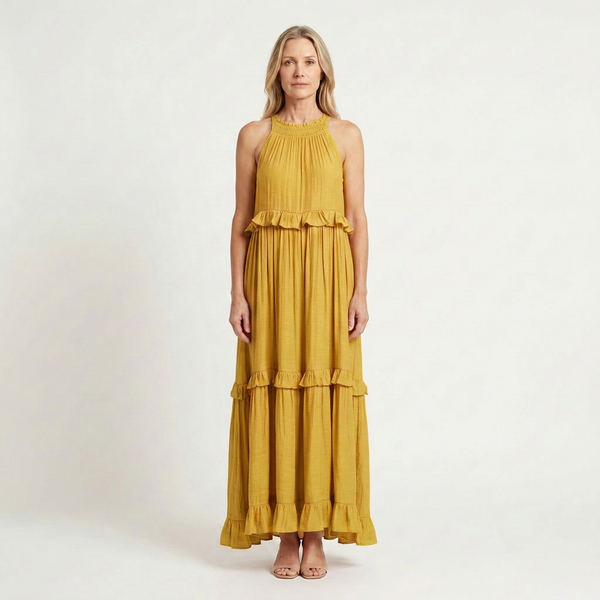 Aria - Sleeveless Tiered Ruffle Maxi Dress
