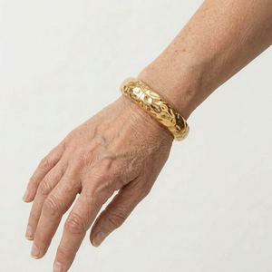 Leaforra - Chunky Irregular Cuff Bangle Bracelet