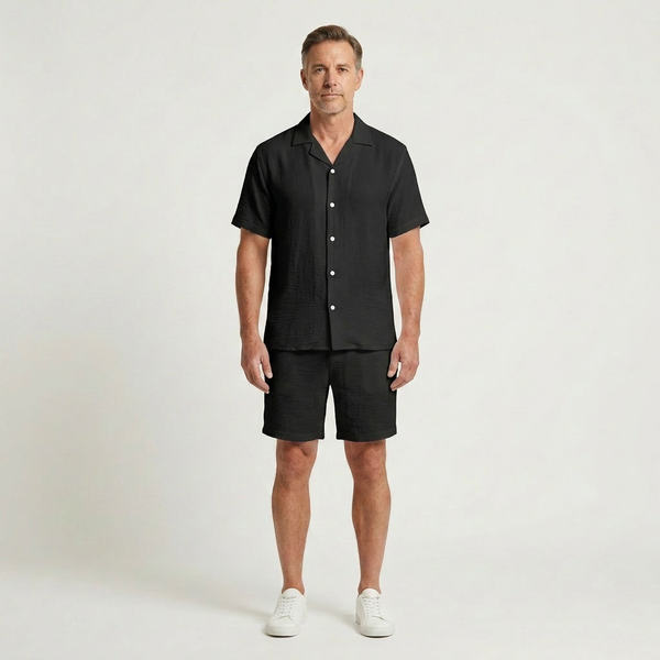 Brody - Two-Piece Short Sleeve Camp Collar Set