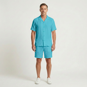 Brody - Two-Piece Short Sleeve Camp Collar Set