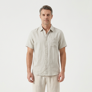 Landon - Short Sleeve Button-Up Shirt And Pants Set