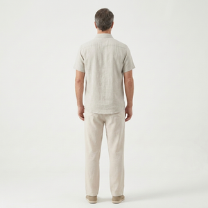 Landon - Short Sleeve Button-Up Shirt And Pants Set