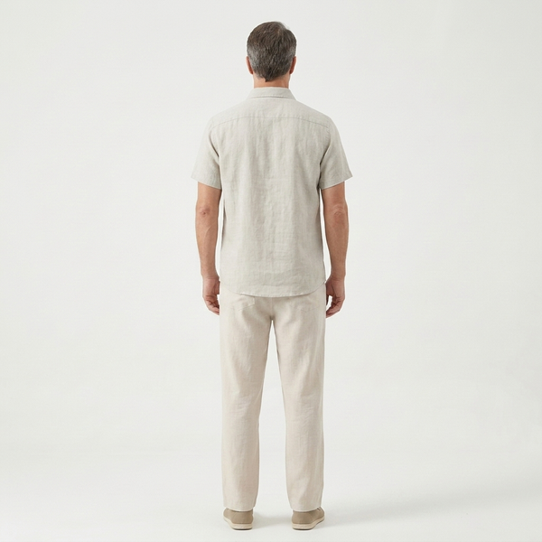 Landon - Short Sleeve Button-Up Shirt And Pants Set