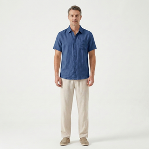 Landon - Short Sleeve Button-Up Shirt And Pants Set