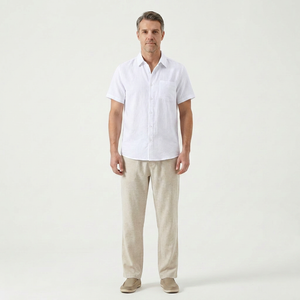 Landon - Short Sleeve Button-Up Shirt And Pants Set