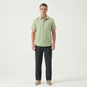 Landon - Short Sleeve Button-Up Shirt And Pants Set