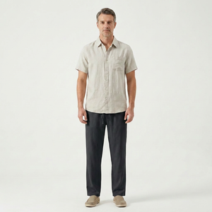 Landon - Short Sleeve Button-Up Shirt And Pants Set