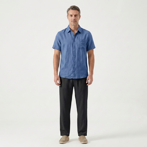 Landon - Short Sleeve Button-Up Shirt And Pants Set