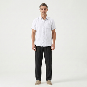 Landon - Short Sleeve Button-Up Shirt And Pants Set
