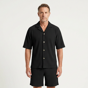 Jason - Striped Short Sleeve Shirt And Shorts Set