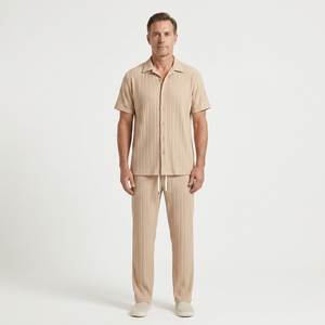 Ace - Long-Sleeve Pleated Two-Piece Set