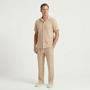 Ace - Long-Sleeve Pleated Two-Piece Set