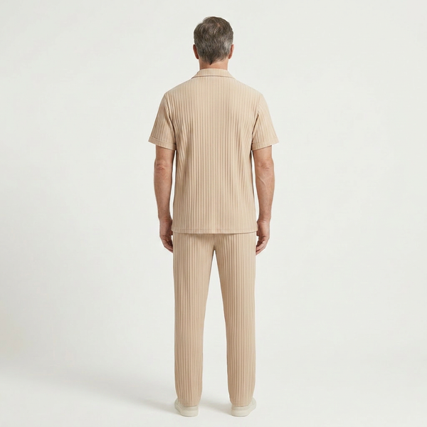Ace - Long-Sleeve Pleated Two-Piece Set