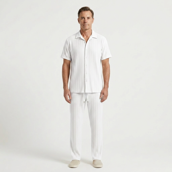 Ace - Long-Sleeve Pleated Two-Piece Set