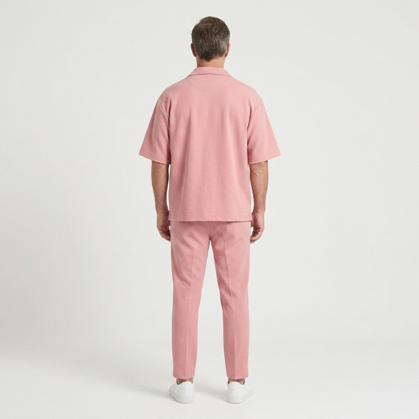 Gavin - Short-Sleeve Button-Up Shirt And Pants Set