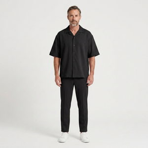 Gavin - Short-Sleeve Button-Up Shirt And Pants Set