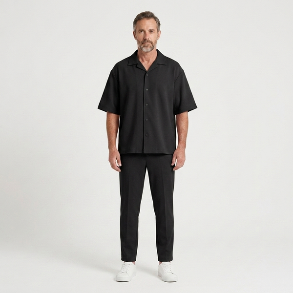 Gavin - Short-Sleeve Button-Up Shirt And Pants Set