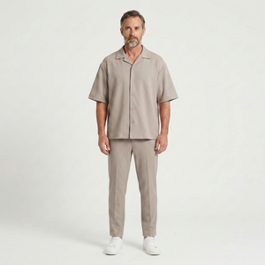 Gavin - Short-Sleeve Button-Up Shirt And Pants Set